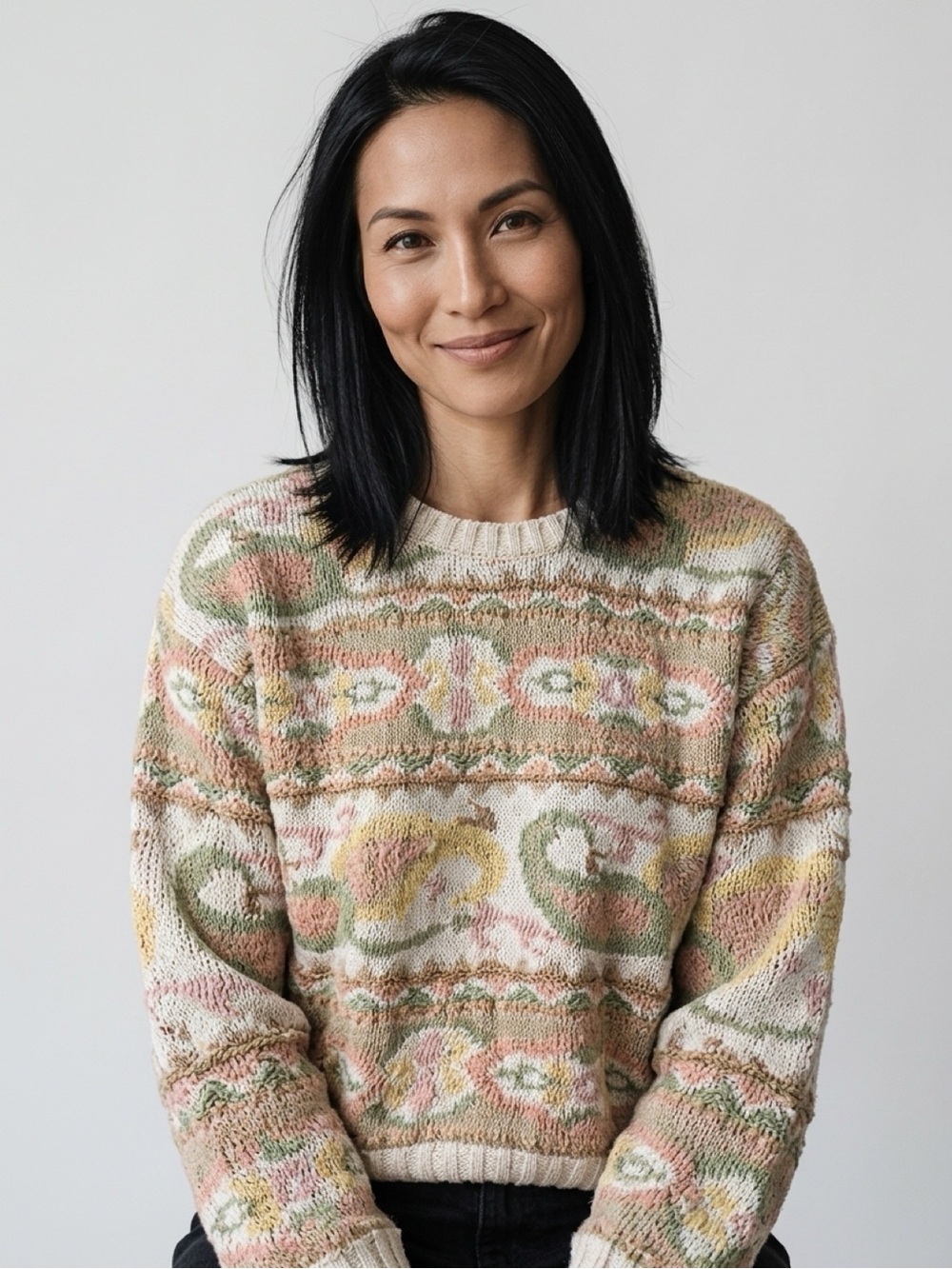 Vintage 90s Express Tricot Handmade Knit Sweater